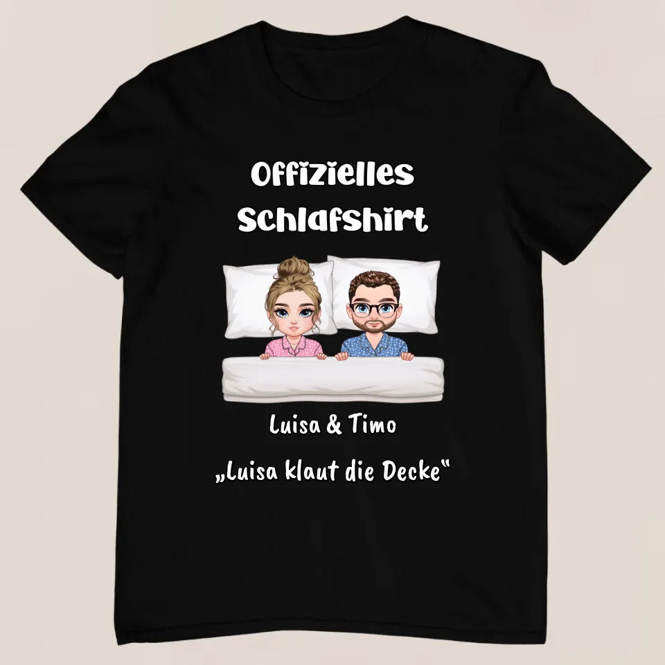 Offizielles Schlafshirt - Personalisiertes T-Shirt für Paare