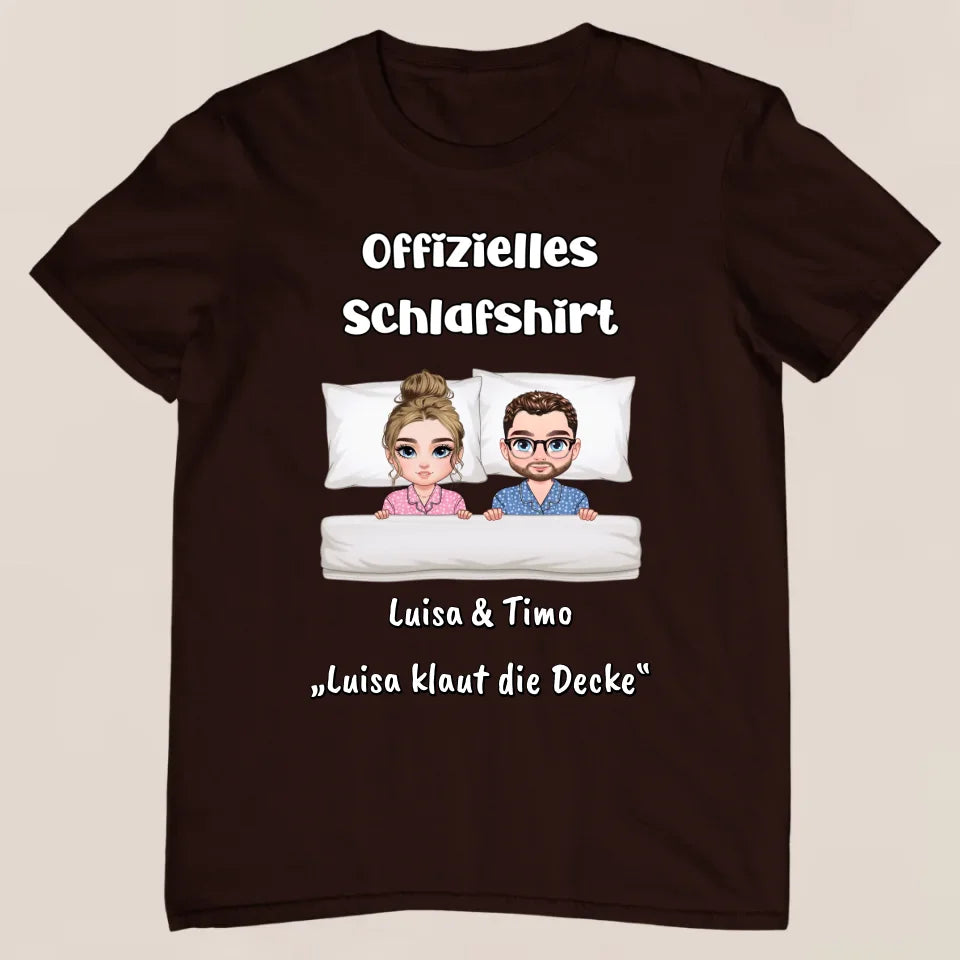 Offizielles Schlafshirt - Personalisiertes T-Shirt für Paare