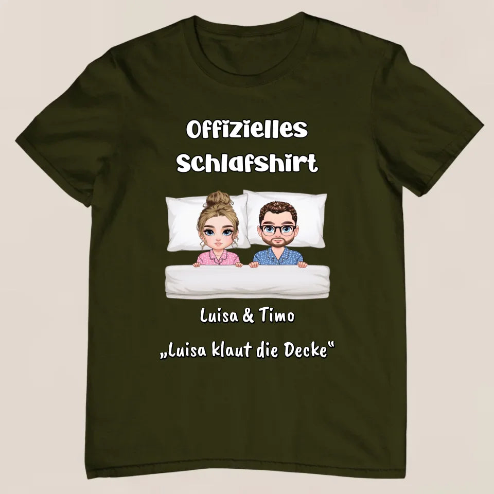 Offizielles Schlafshirt - Personalisiertes T-Shirt für Paare