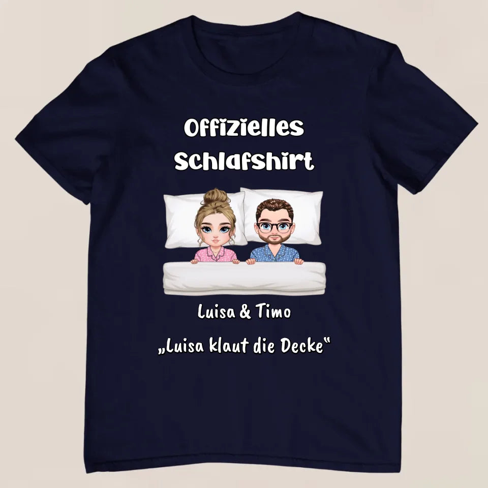 Offizielles Schlafshirt - Personalisiertes T-Shirt für Paare