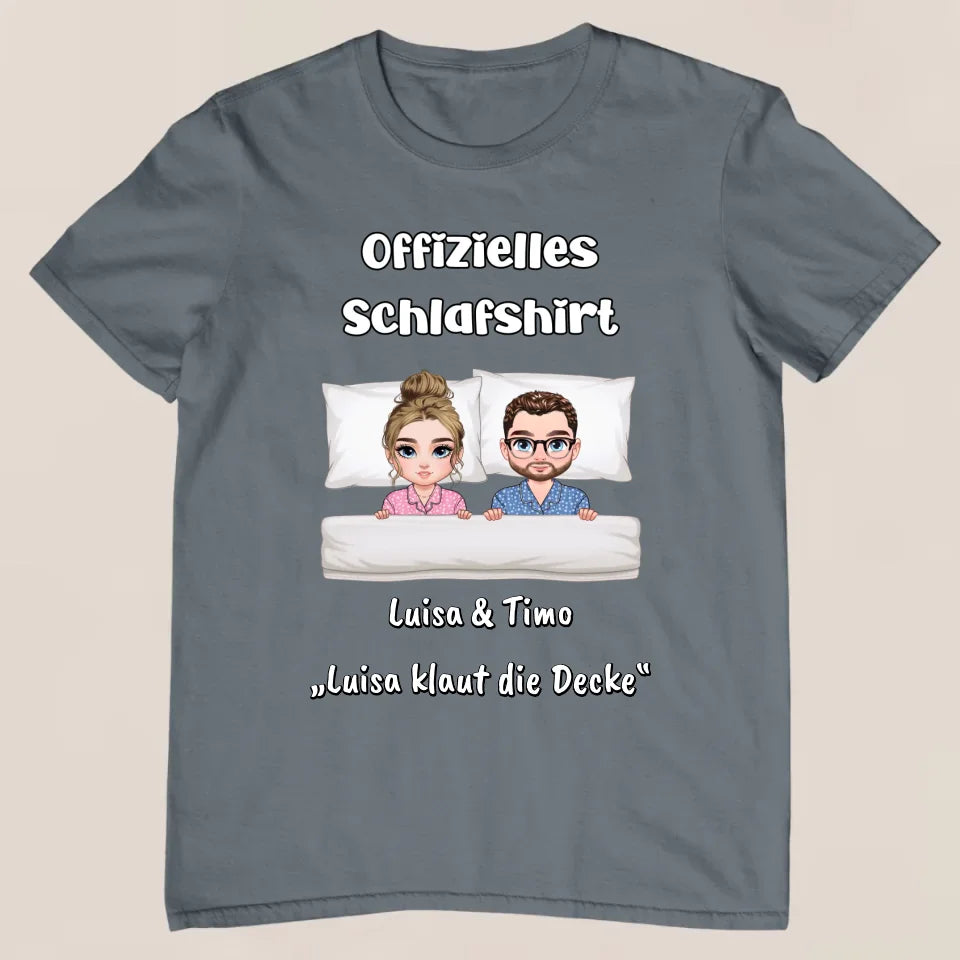 Offizielles Schlafshirt - Personalisiertes T-Shirt für Paare