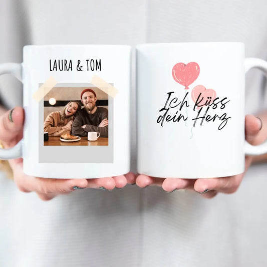 Küss dein Herz - Personalisierte Tasse