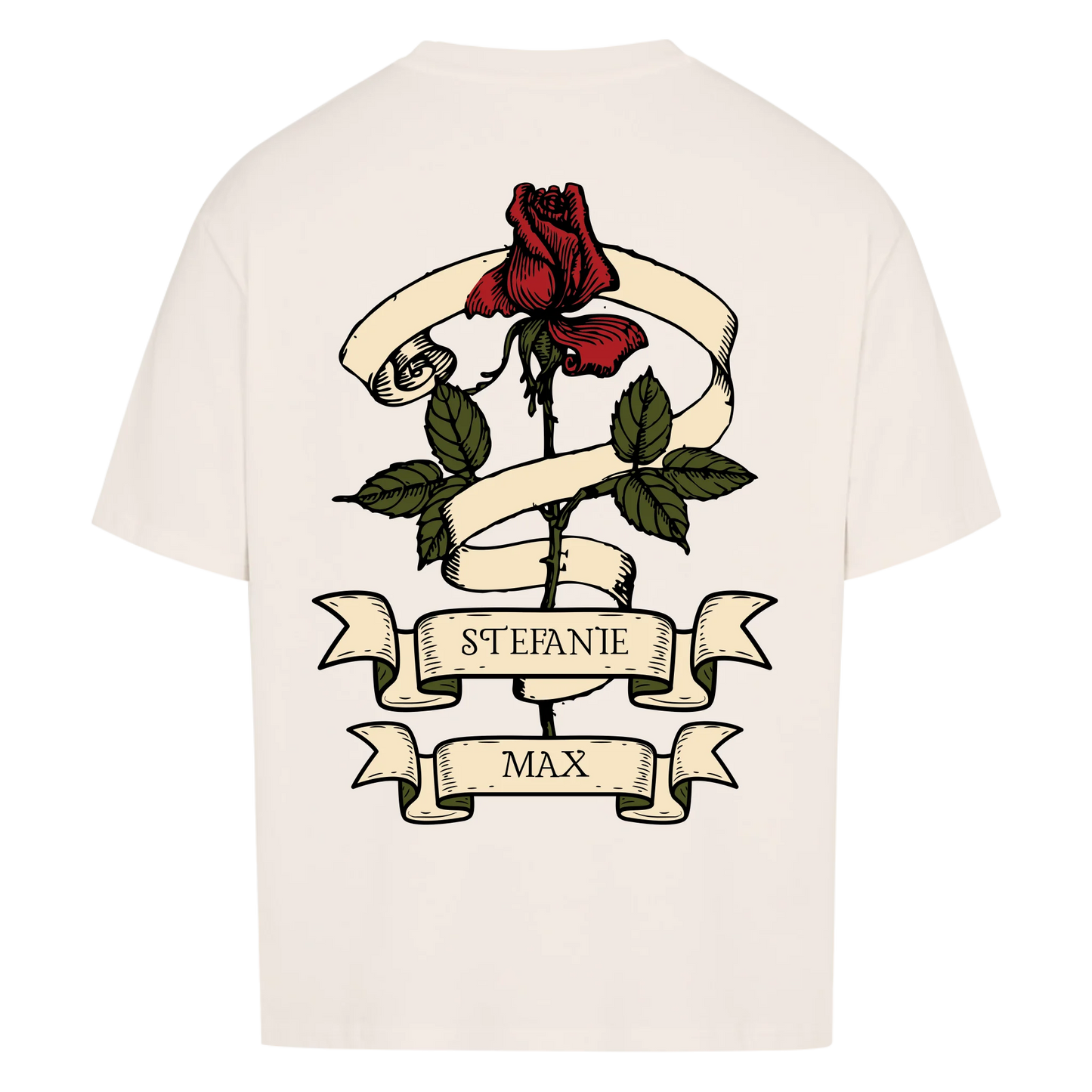 Liebesrose - Personalisiertes Oversized Shirt