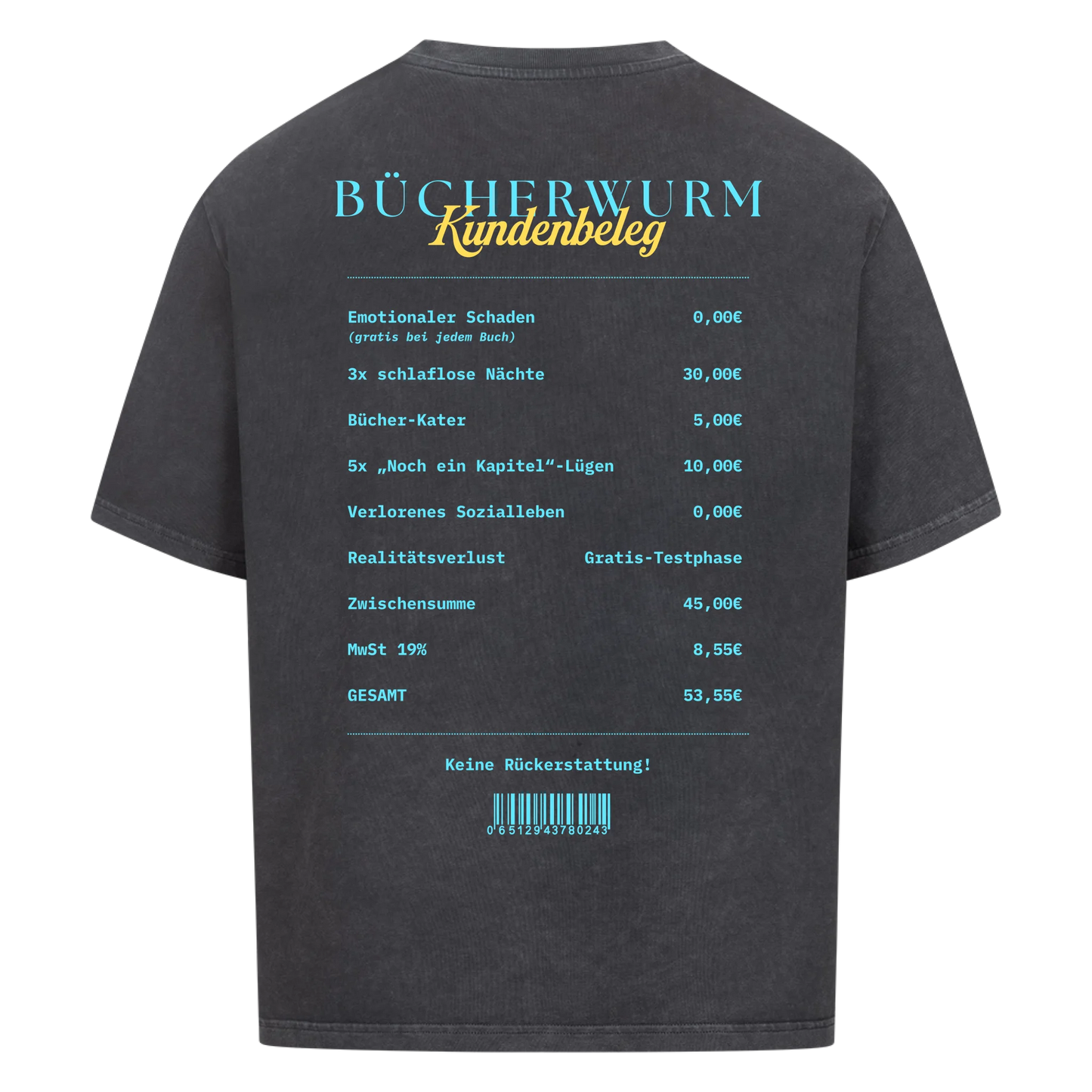 Bücherwurm - Personalisiertes Oversized Shirt
