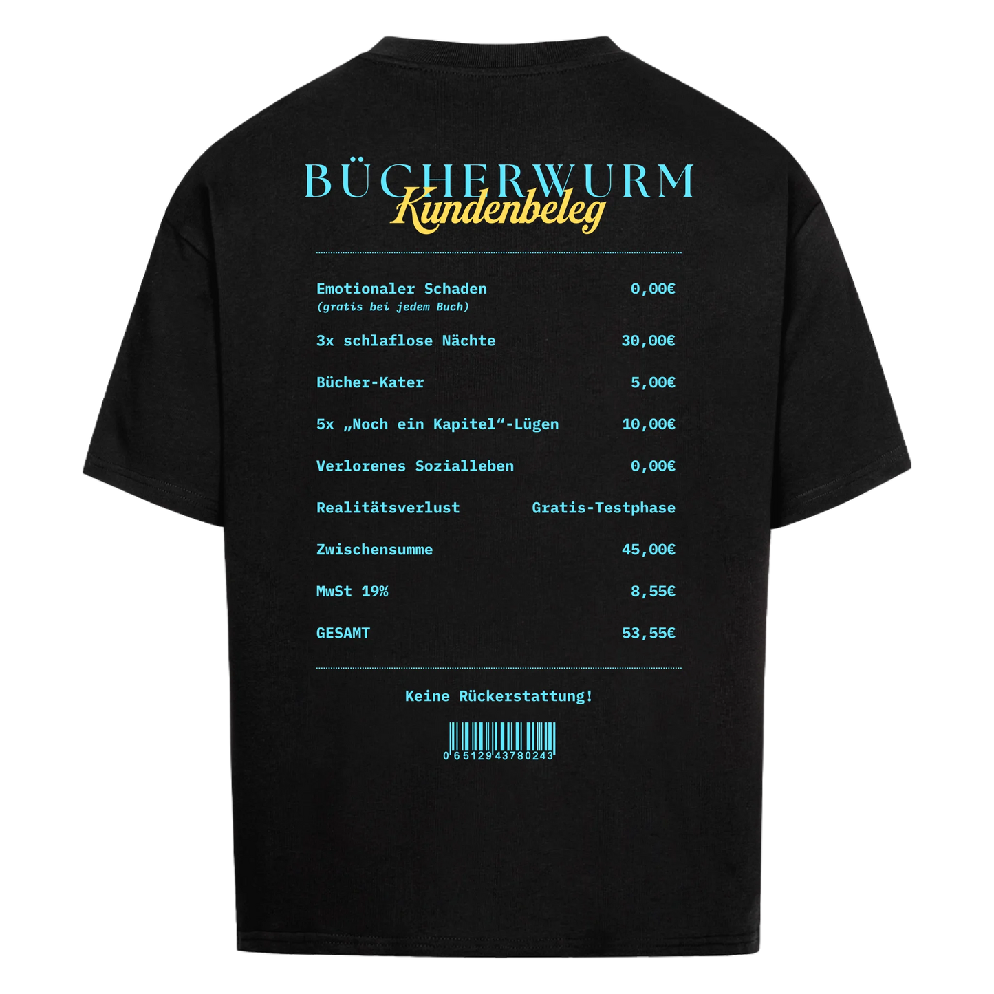 Bücherwurm - Personalisiertes Oversized Shirt