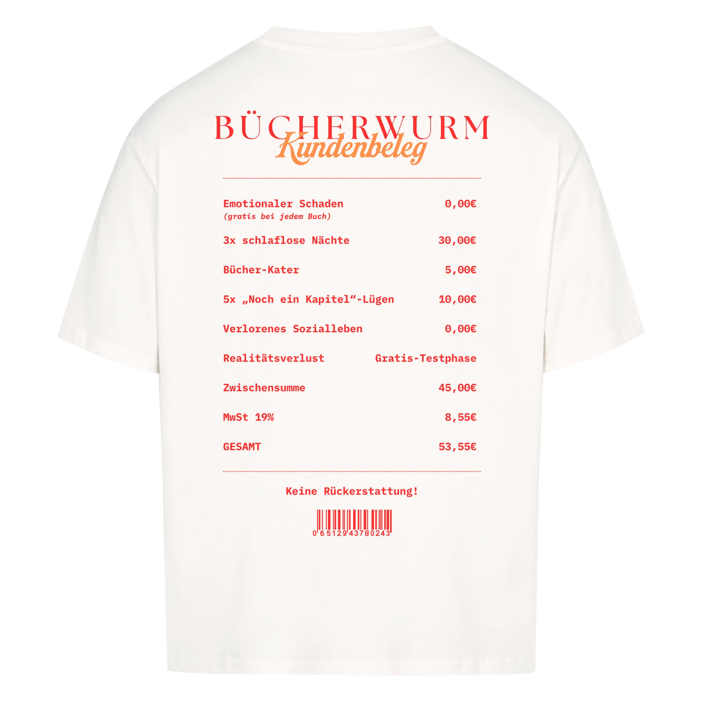 Bücherwurm - Personalisiertes Oversized Shirt