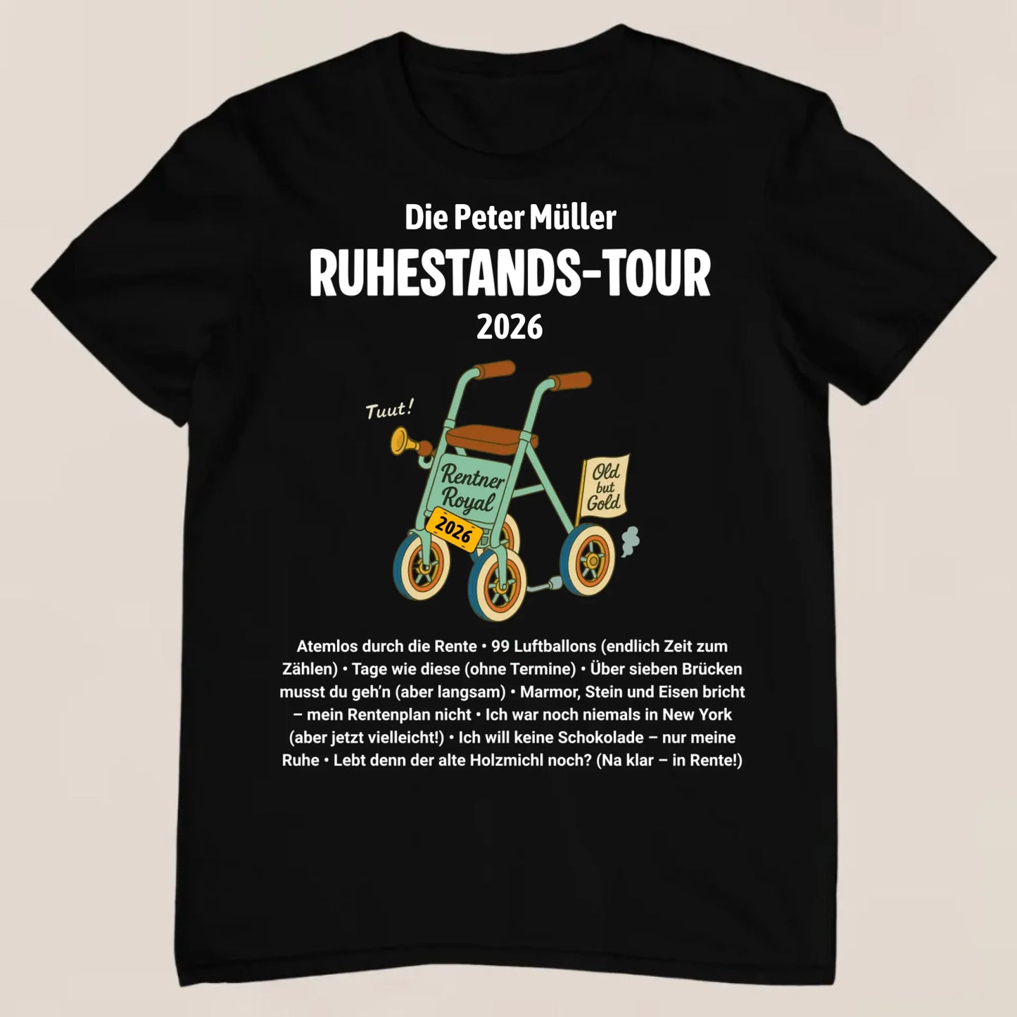 Ruhestands-Tour - Personalisiertes T-Shirt