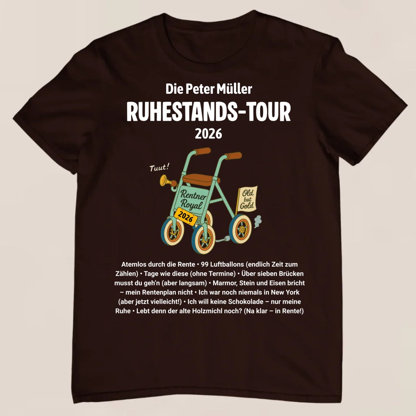 Ruhestands-Tour - Personalisiertes T-Shirt