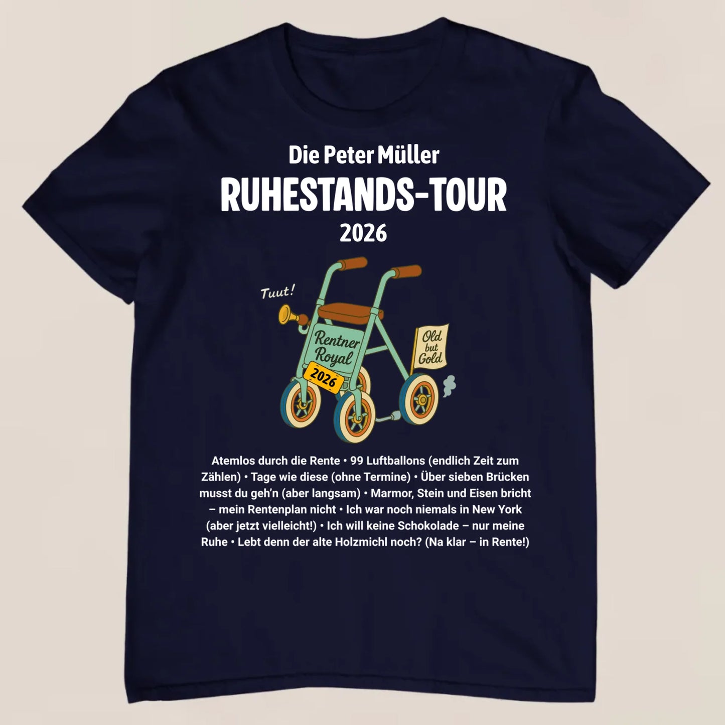 Ruhestands-Tour - Personalisiertes T-Shirt